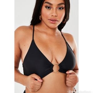 Missguided Ring Front Triangle Bikini Top